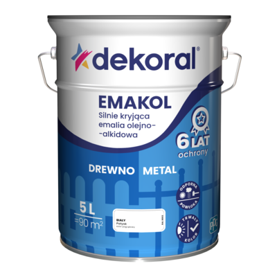 Emalia olejno-alkidowa EMAKOL Biały 5 l Dekoral