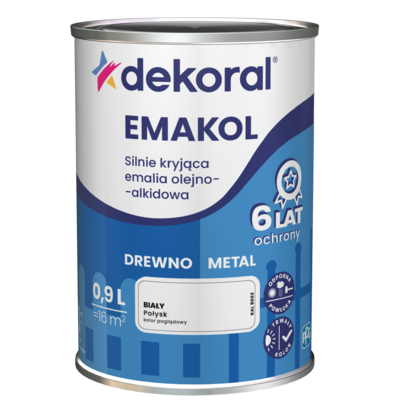 Emalia olejno-alkidowa EMAKOL biały 0,9 l