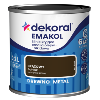 Emalia olejno-alkidowa EMAKOL Brązowy 0,2 l Dekoral