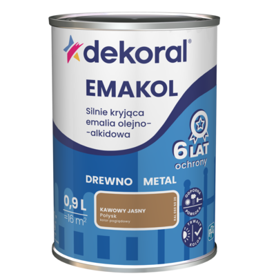 Emalia olejno-alkidowa EMAKOL Kawowy jasny 0,9 l Dekoral