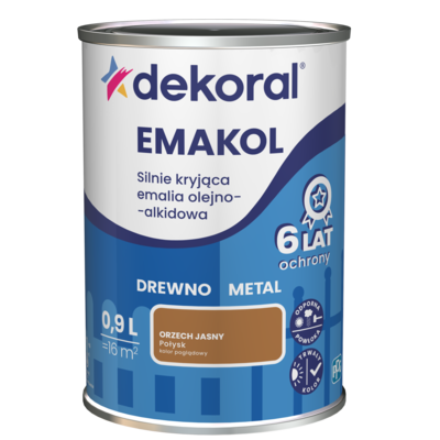 Emalia olejno-alkidowa EMAKOL Orzech jasny 0,9 l Dekoral
