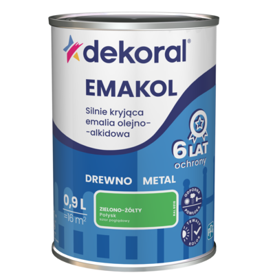 Emalia olejno-alkidowa EMAKOL Zielono-żółty 0,9 l Dekoral