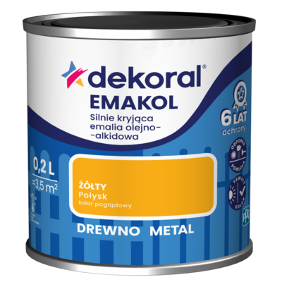 Emalia olejno-alkidowa EMAKOL Żółty 0,2 l Dekoral