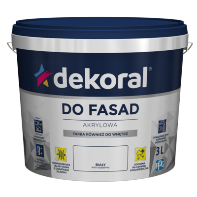 Farba DO FASAD Śnieżnobiały 3 l Dekoral