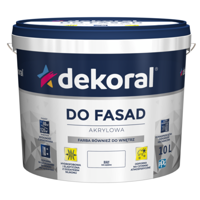 Farba DO FASAD Śnieżnobiały 10 l Dekoral