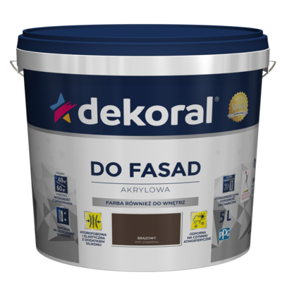 Farba DO FASAD Brązowy 5 l Dekoral