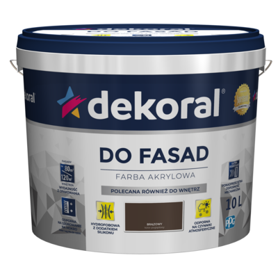 Farba DO FASAD Brązowy 10 l Dekoral