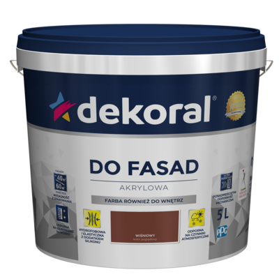 Farba DO FASAD Wiśniowy 5 l Dekoral