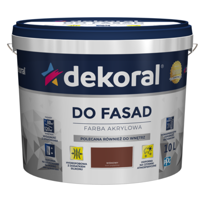Farba DO FASAD Wiśniowy 10 l Dekoral