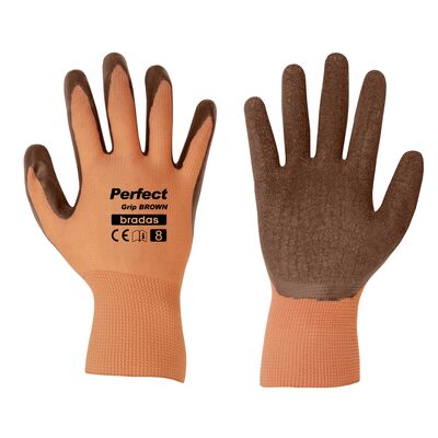 Rękawice ochronne PERFECT GRIP BROWN lateks, rozmiar 9