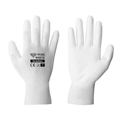 Rękawice ochronne PURE WHITE poliuretan, rozmiar 11
