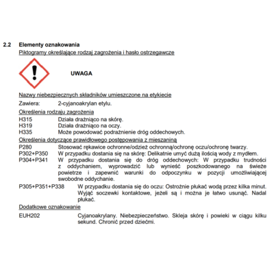 Klej Kropelka żel na blistrze 3 g POXIPOL