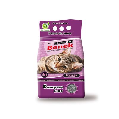 Żwirek bentonitowy dla kota 5 l lawenda Super Benek Compact