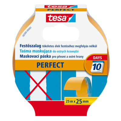 Taśma malarska maskująca Perfect 25 m x 25 mm pomarańczowa tesa®