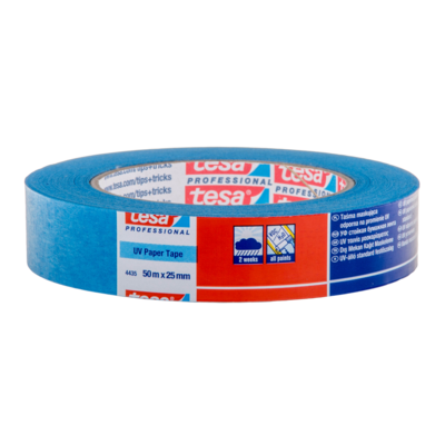 Taśma malarska maskująca Professional odporna na promieniowanie UV 50 m x 25 mm niebieska tesa®