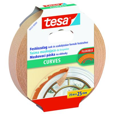 Taśma malarska maskująca do krzywizn 5 m x 25 mm beżowa tesa®