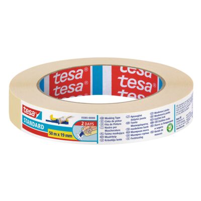 Taśma malarska maskująca Standard 50 m x 19 mm beżowa tesa®