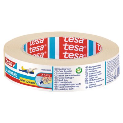 Taśma malarska maskująca Standard 50 m x 25 mm beżowa tesa®