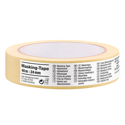 Taśma malarska maskująca Standard papierowa 40 m x 25 mm żółta tesa®