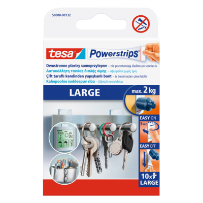 Plastry samoprzylepne, POWERSTRIPS duże, 10 sztuk, do 2 kg