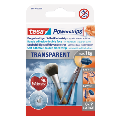 Plastry samoprzylepne, POWERSTRIPS DECO duże, 8 sztuk, do 1 kg, tesa