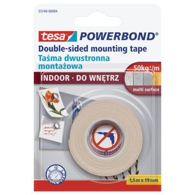 Taśma montażowa POWERBOND do wnętrz 1,5 m x 19 mm tesa