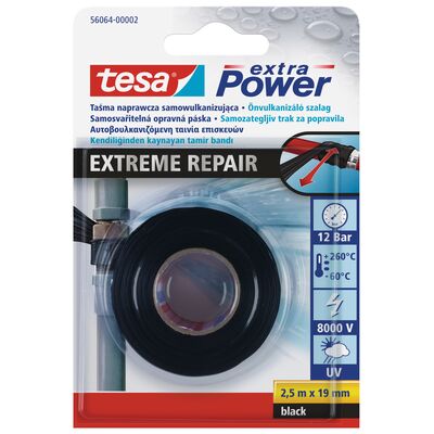 Taśma naprawcza Extreme samowulkanizująca czarna 2,5 m x 19 mm tesa