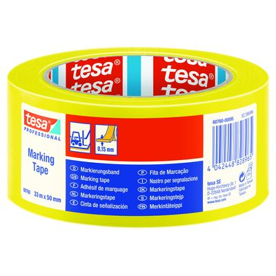 Taśma ostrzegawcza PVC żółta 33 m x 50 mm tesa