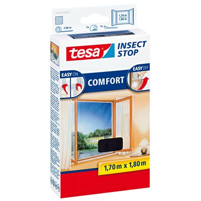 Moskitiera okienna COMFORT czarna 1,7 x 1,8 m tesa