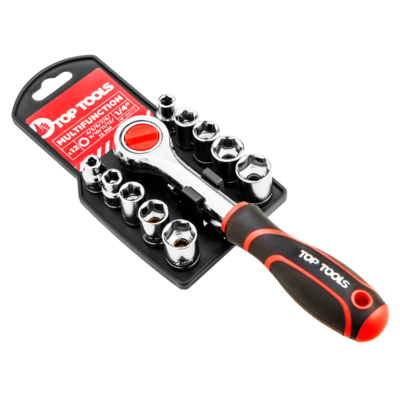 Klucze nasadowe 1/4" zestaw 12 sztuk 38D147 Top Tools