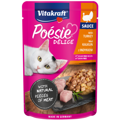 Karma dla kotów Poesie Deli Sauce z indykiem 85 g Vitakraft