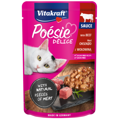 Karma dla kotów Poesie Deli Sauce z wołowiną 85 g Vitakraft