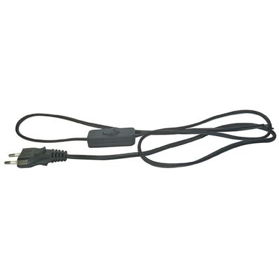 Przewód przyłączeniowy PVC 2 x 0,75 mm z wyłącznikiem 2 m czarny