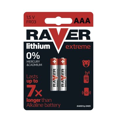 Bateria litowa Raver Lithium AAA (FR03) blister 2 sztuki
