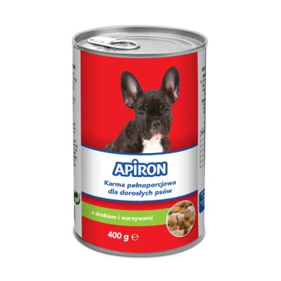Karma dla psa drób / warzywa w sosie 400 g Apiron