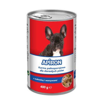 Karma dla psa wołowina / warzywa w sosie 400 g Apiron