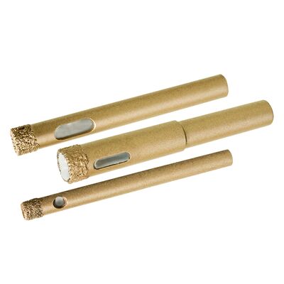 Otwornica z wlutowanym nasypem diamentowym zestaw 6, 8, 10 mm Drel