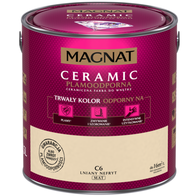 Farba ceramiczna lniany nefryt C6 2,5 l Magnat