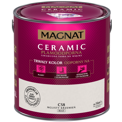 Farba ceramiczna mglisty krzemień C58 2,5 l Magnat