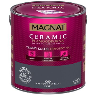 Farba ceramiczna grafitowy antracyt C60 2,5 l Magnat