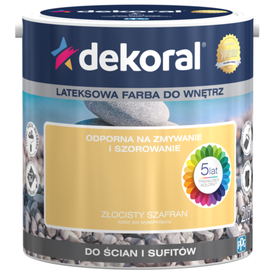 Farba lateksowa AKRYLIT W Złocisty Szafran 2,5 l Dekoral
