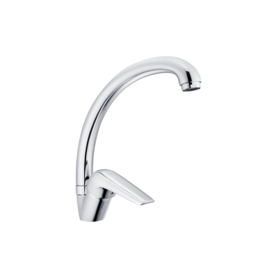 Bateria jednouchwytowa zlewozmywakowa sztorcowa asymetryczna chrom AQUA