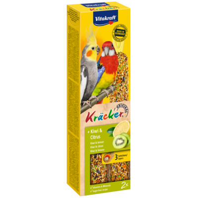 Kolba dla średnich papug Kracker 2 sztuki kiwi/cytrusy Vitakraft
