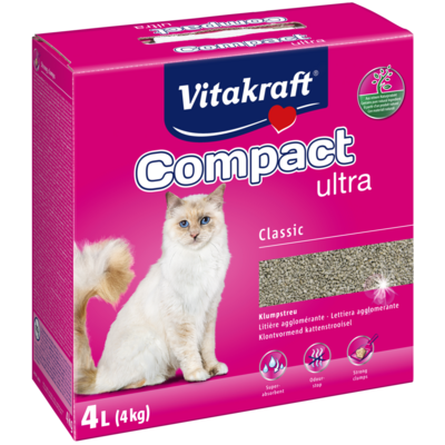 Żwirek zbrylający bentonitowy Compact ultra 4 kg Vitakraft