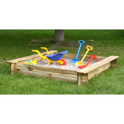 Piaskownica 120 x 120 x 19,5 cm z dwiema ławeczkami