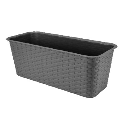 Doniczka balkonowa RATTAN 40 cm grafitowa