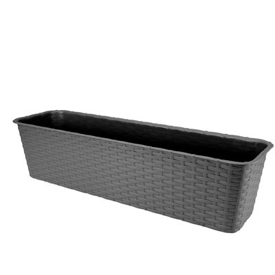 Doniczka balkonowa RATTAN 60 cm grafitowa