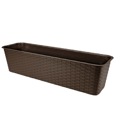 Doniczka balkonowa RATTAN 60 cm brązowa