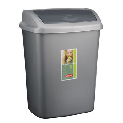 Kosz uchylny Dominik Srebrny/ grafitowy 25L