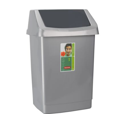 Kosz uchylny Click-it Srebrny/ grafitowy 15L